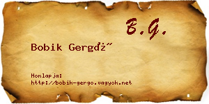 Bobik Gergő névjegykártya